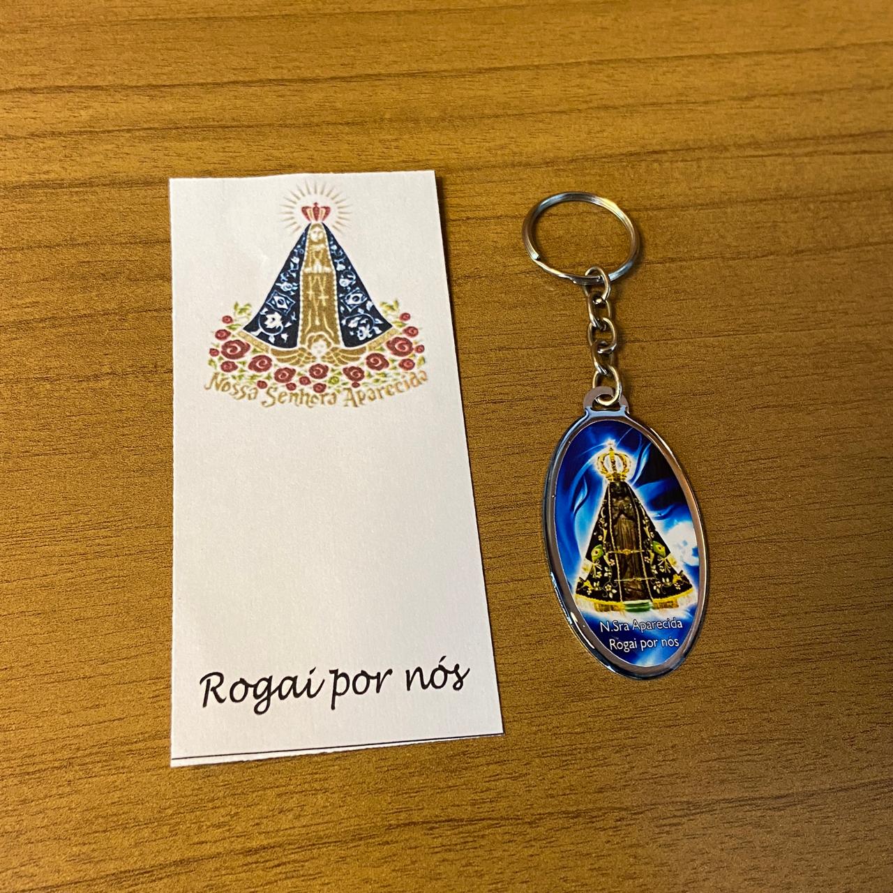 CHAVEIRO METAL OVAL RESINADO NOSSA SENHORA APARECIDA (6 UNIDADES)