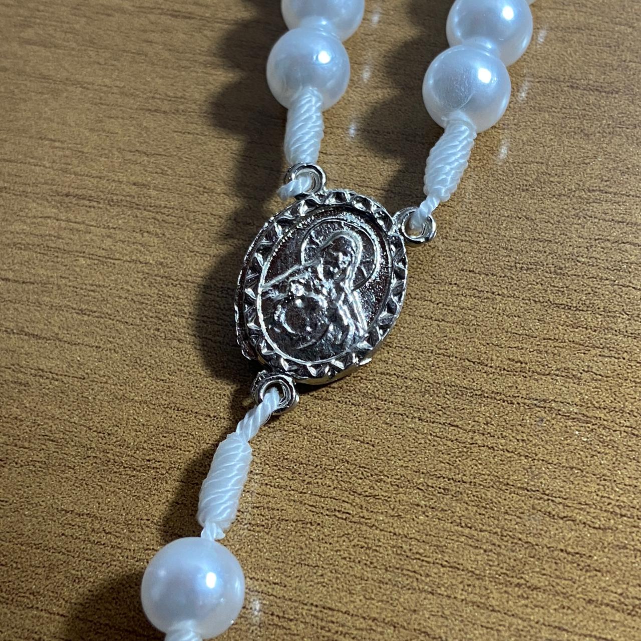 TERÇO PÉROLA PRECIOSÍSSIMO SANGUE DE JESUS 8MM (1 UNIDADE)