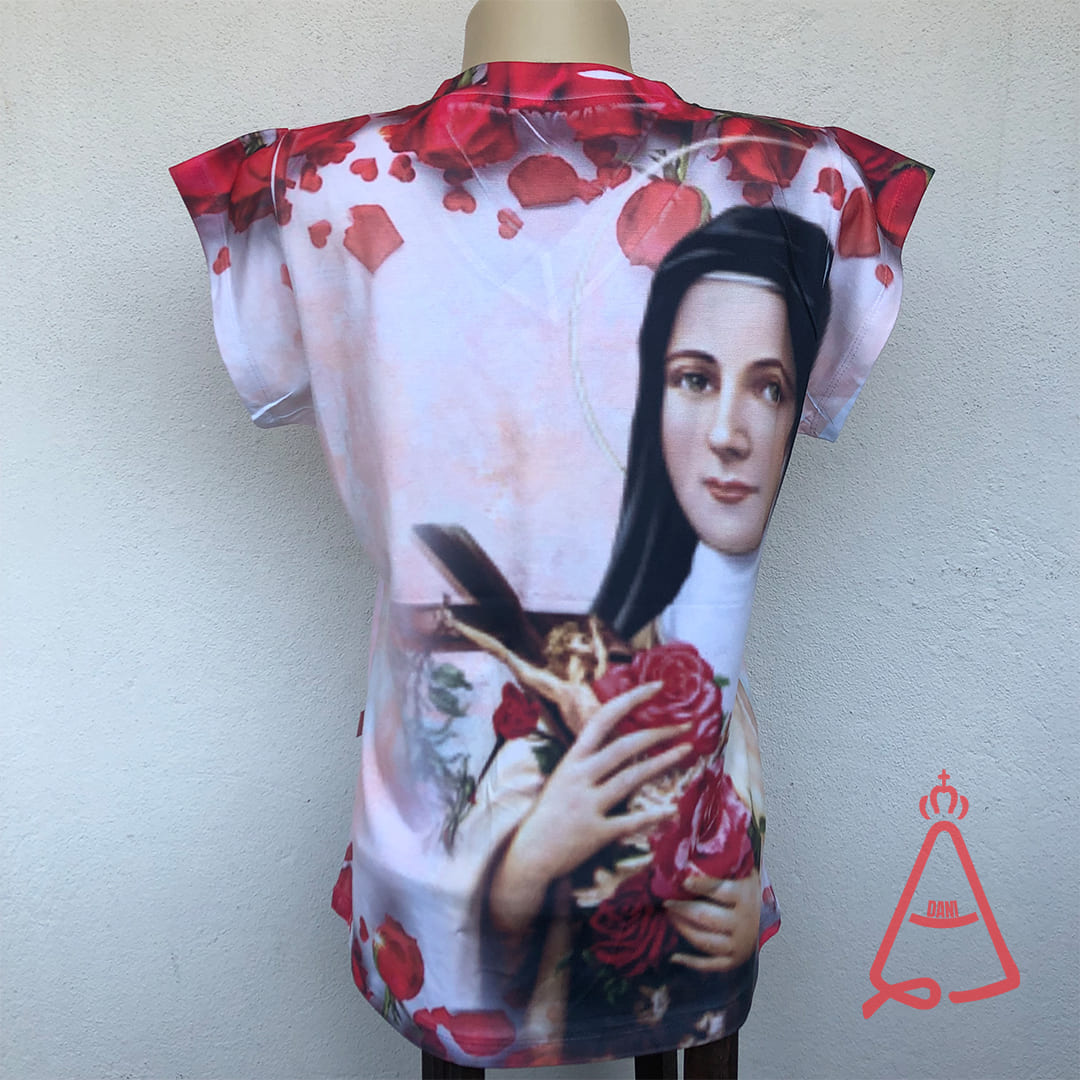 CAMISETA RELIGIOSA SANTA TERESINHA TAMANHO:G (1 UNIDADE)