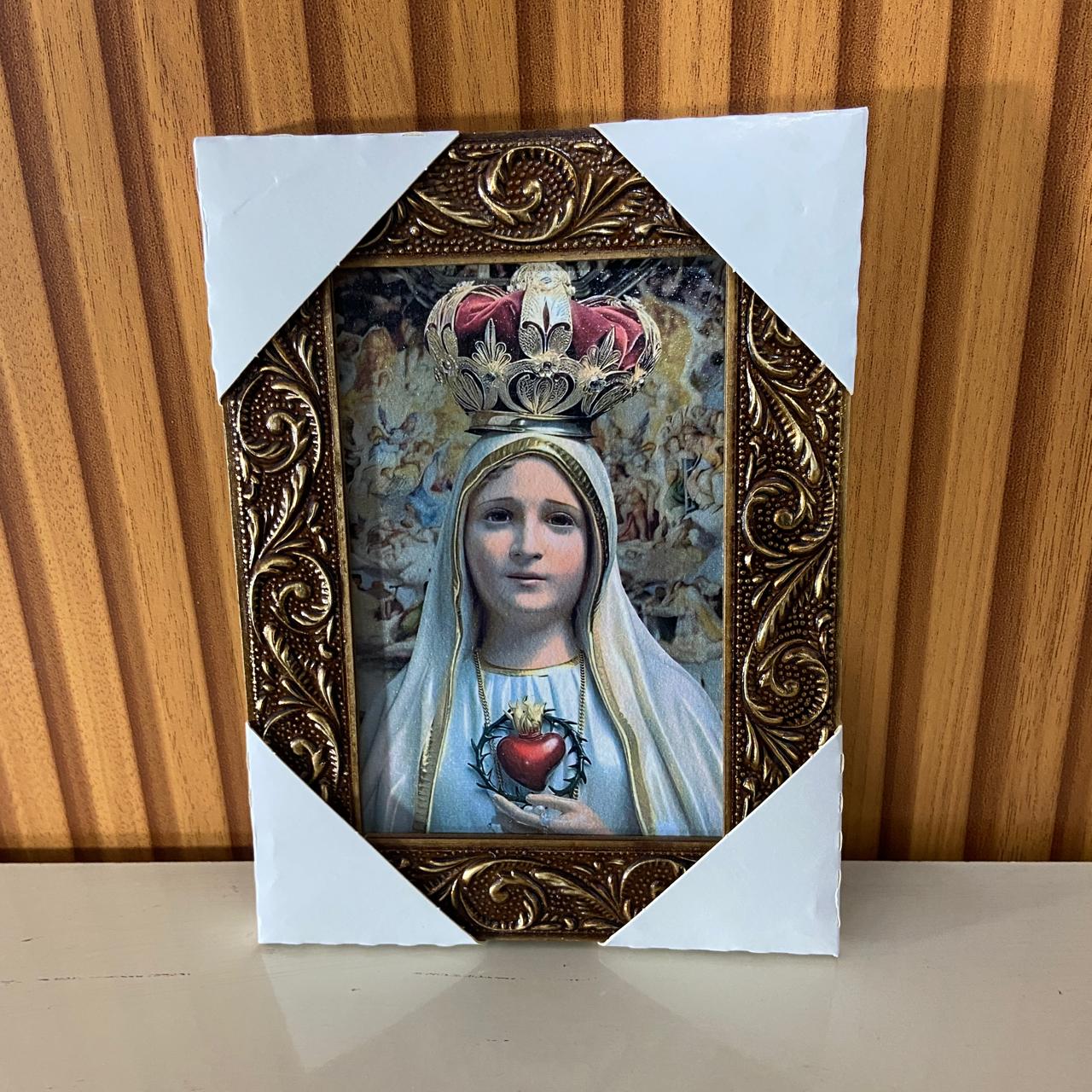 QUADRO COM MOLDURA RESINADO NOSSA SENHORA DE FÁTIMA 20,5X15,5 (1 UNIDADE)