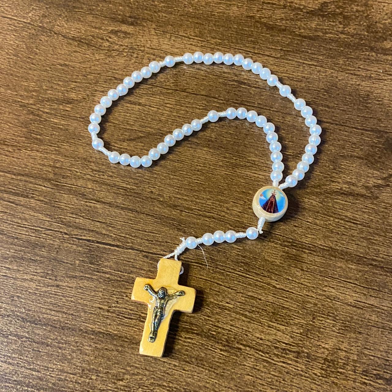TERÇO PÉROLA MIRIM NOSSA SENHORA APARECIDA 06MM (12 UNIDADES)