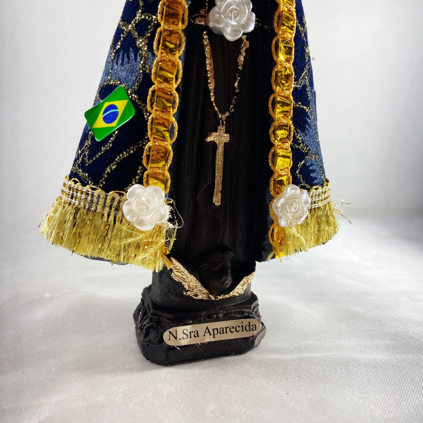IMAGEM DE GESSO NOSSA SENHORA APARECIDA COM MANTO 17CM (1 UNIDADE)