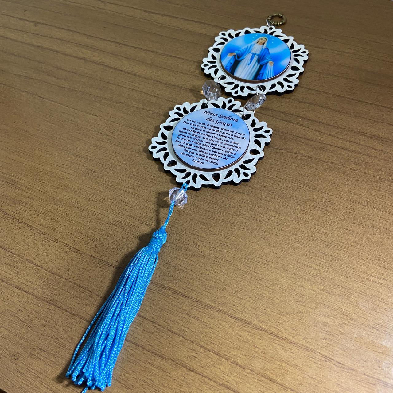 ADORNO DUPLO MINI CIRCULO NOSSA SENHORA DAS GRAÇAS (1 UNIDADE)