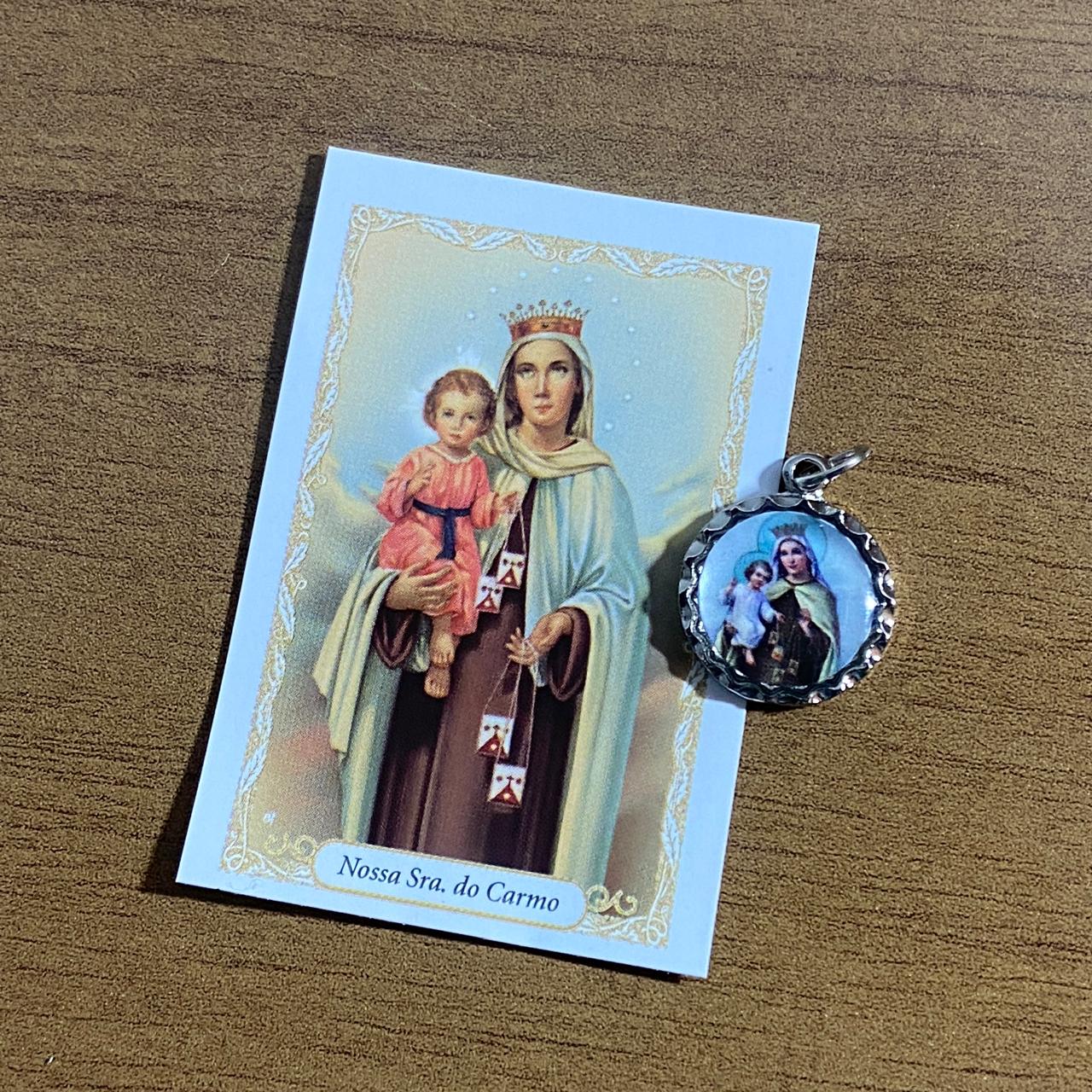 MEDALHA NÍQUEL RESINADA NOSSA SENHORA DO CARMO (6 UNIDADE)