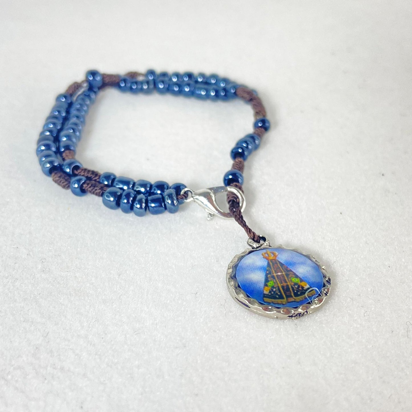 TERÇO PULSEIRA MIÇANGA NOSSA SENHORA APARECIDA (6 UNIDADES)