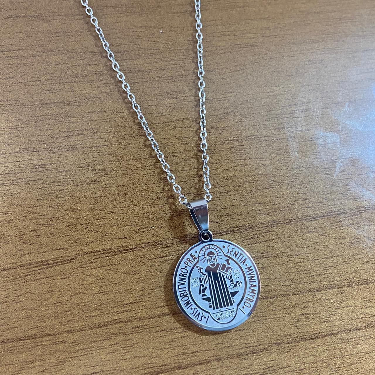 CORRENTE AÇO INOX MEDALHA SÃO BENTO (1 UNIDADES)