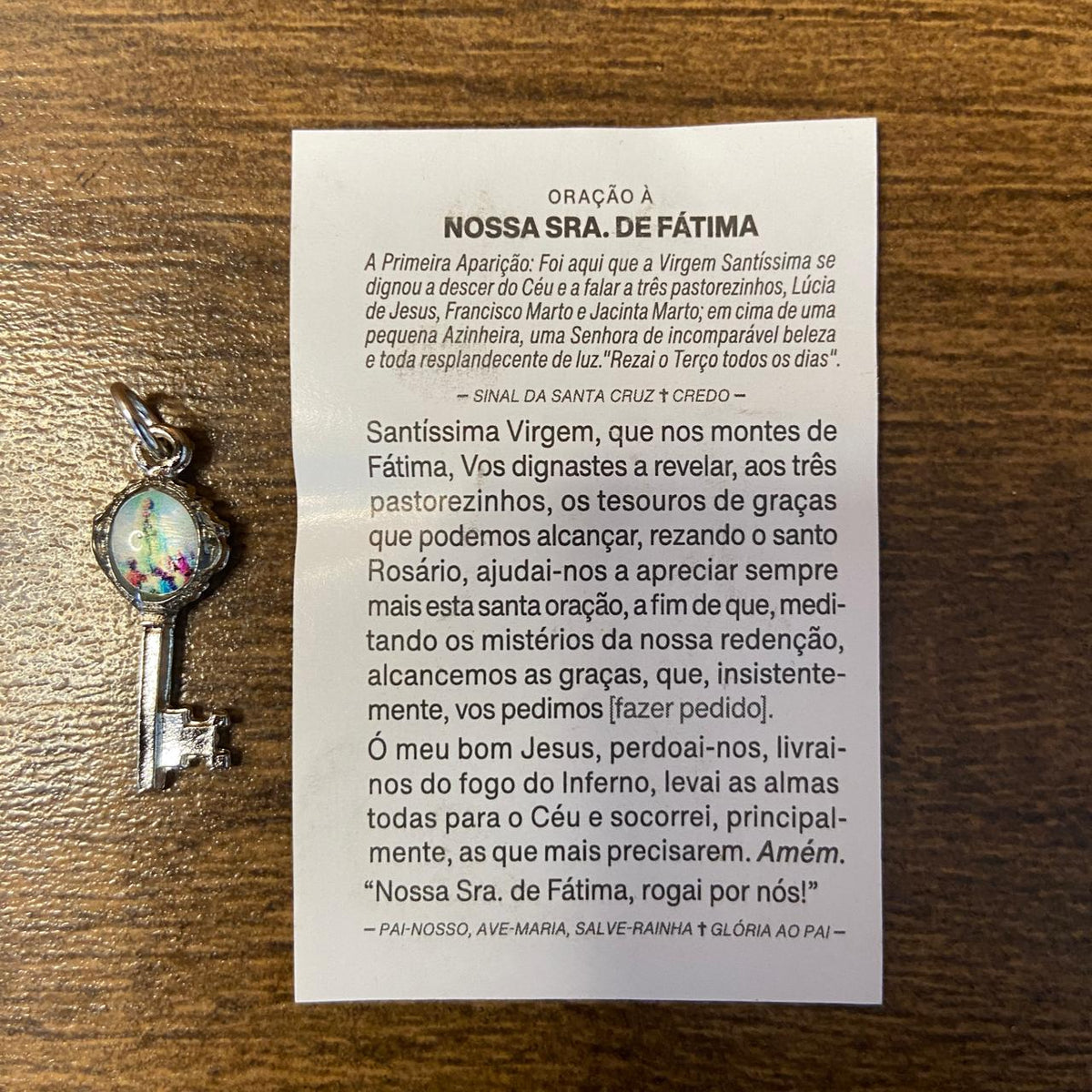 CHAVE MEDALHA PÍCOLA NOSSA SENHORA DE FÁTIMA (12 UNIDADES)