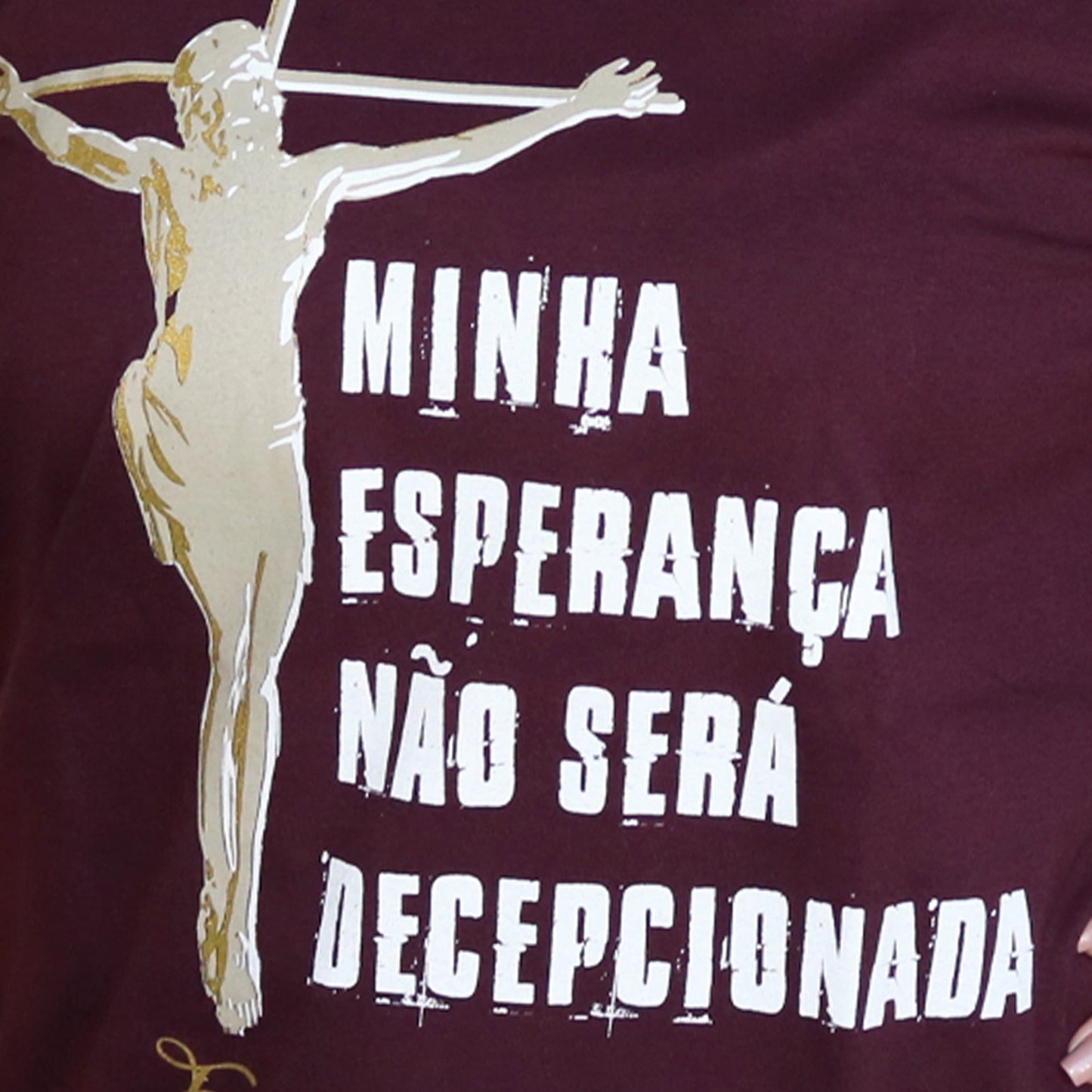 CAMISETA VINHO MINHA ESPERANÇA TAMANHO G (1 UNIDADE)