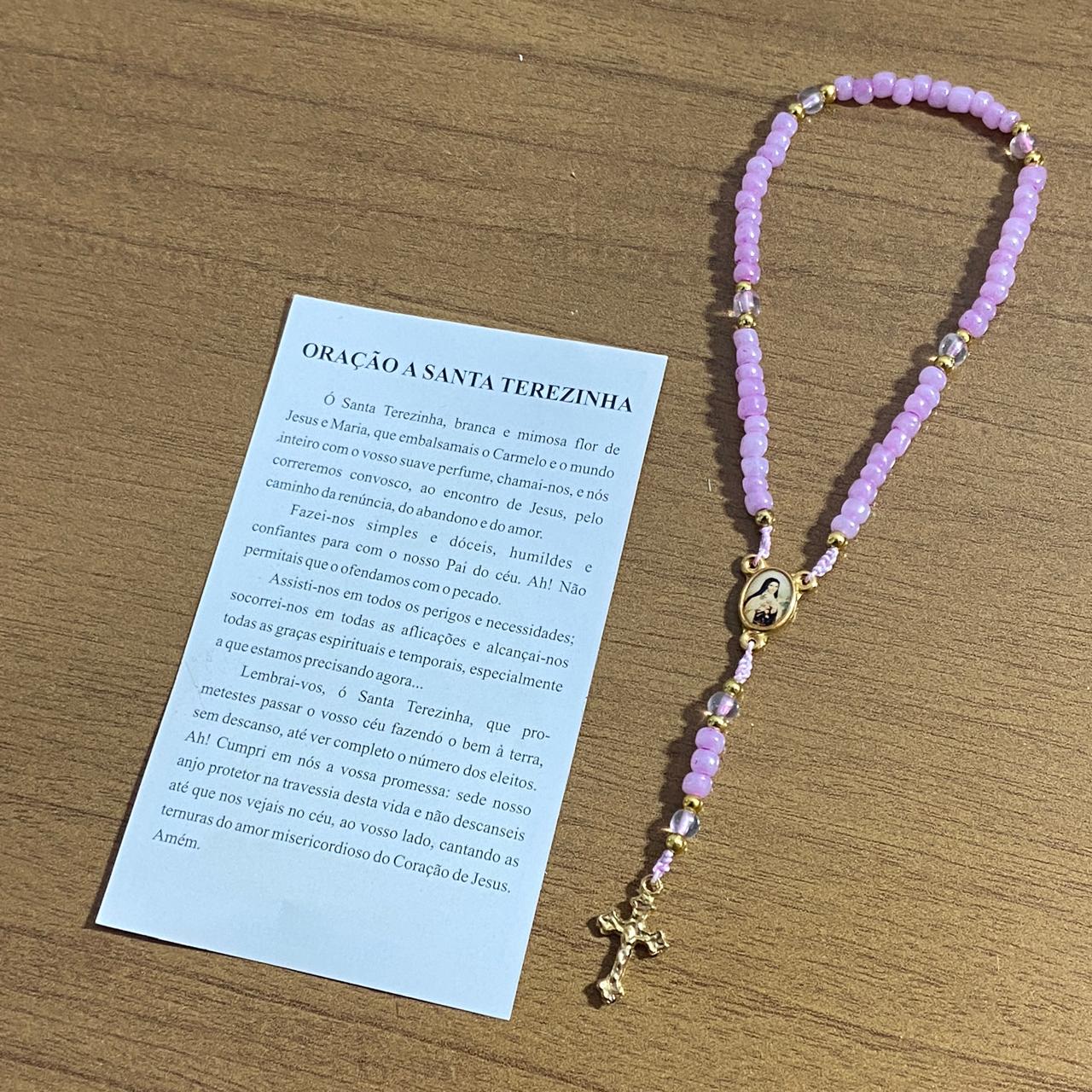 TERÇO MIÇANGA ROSA SANTA TERESINHA 4MM (1UNIDADE)