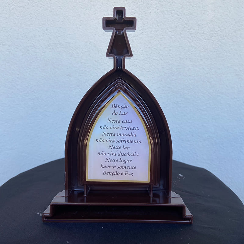 CAPELA ACRÍLICA G JESUS MISERICORDIOSO MARROM 18X12CM (1 UNIDADE)