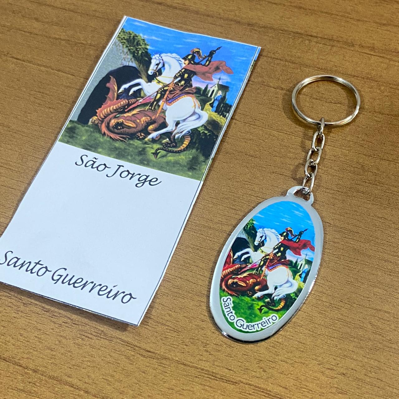 CHAVEIRO METAL OVAL RESINADO SÃO JORGE (6 UNIDADES)