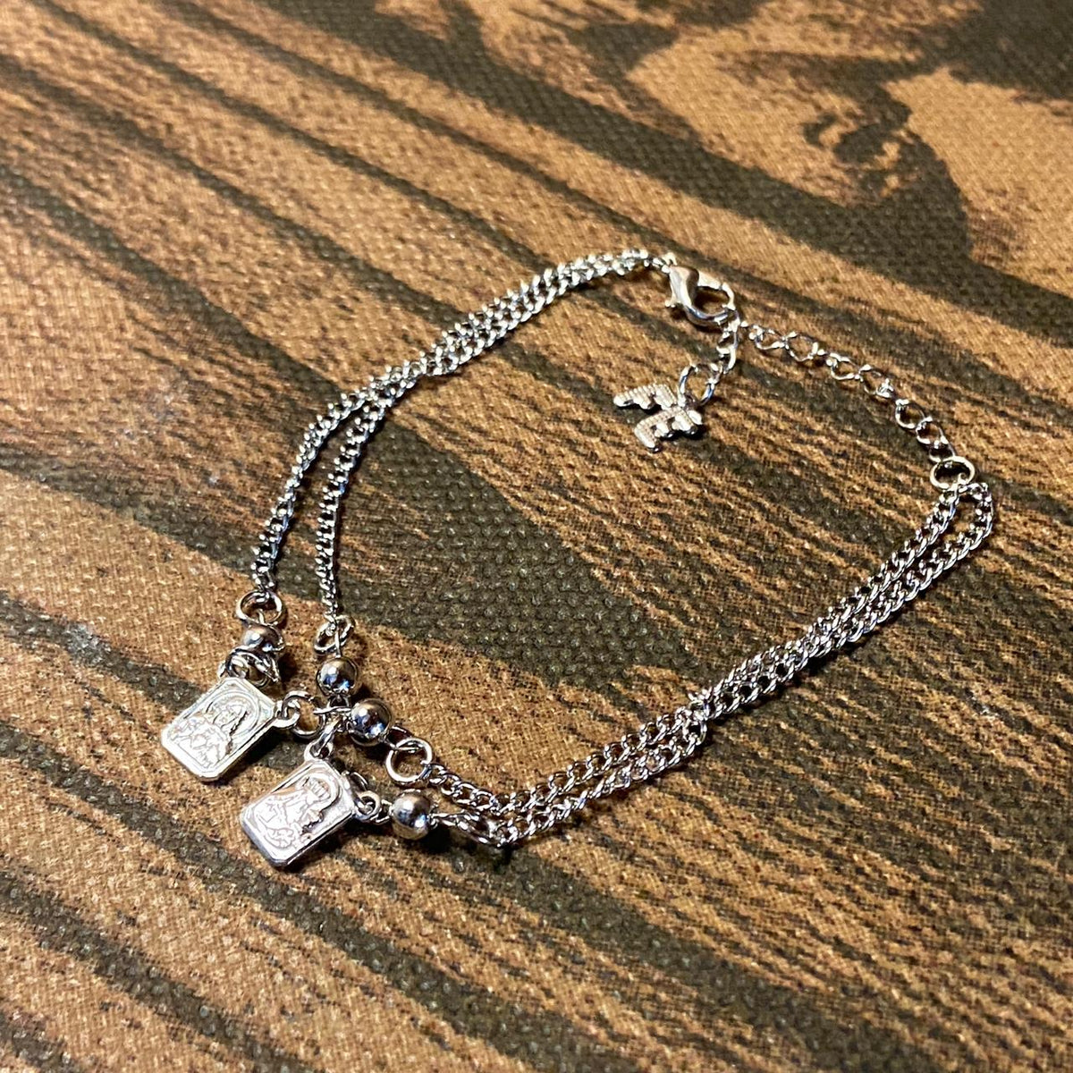 PULSEIRA ESCAPULÁRIO INOX SAGRADO CORAÇÃO DE JESUS E NOSSA SENHORA DO CARMO (3 UNIDADES)