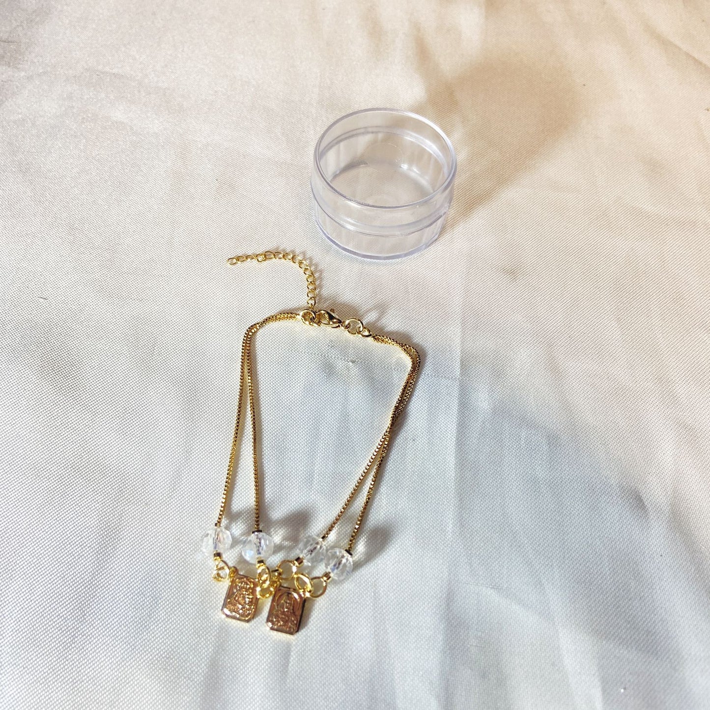 PULSEIRA ESCAPULARIO CRISTAL TRANSPARENTE MOD2 (3 UNIDADES)