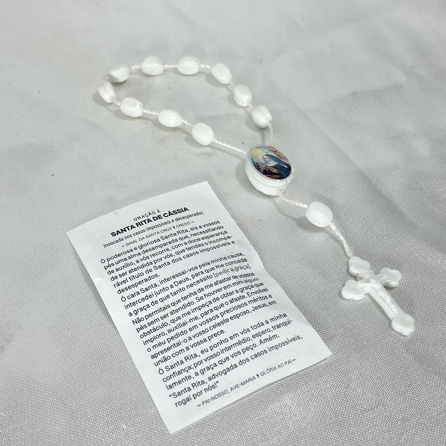 DEZENA DE DEDO ACRÍLICO BRANCO SANTA RITA DE CÁSSIA (12 UNIDADES)