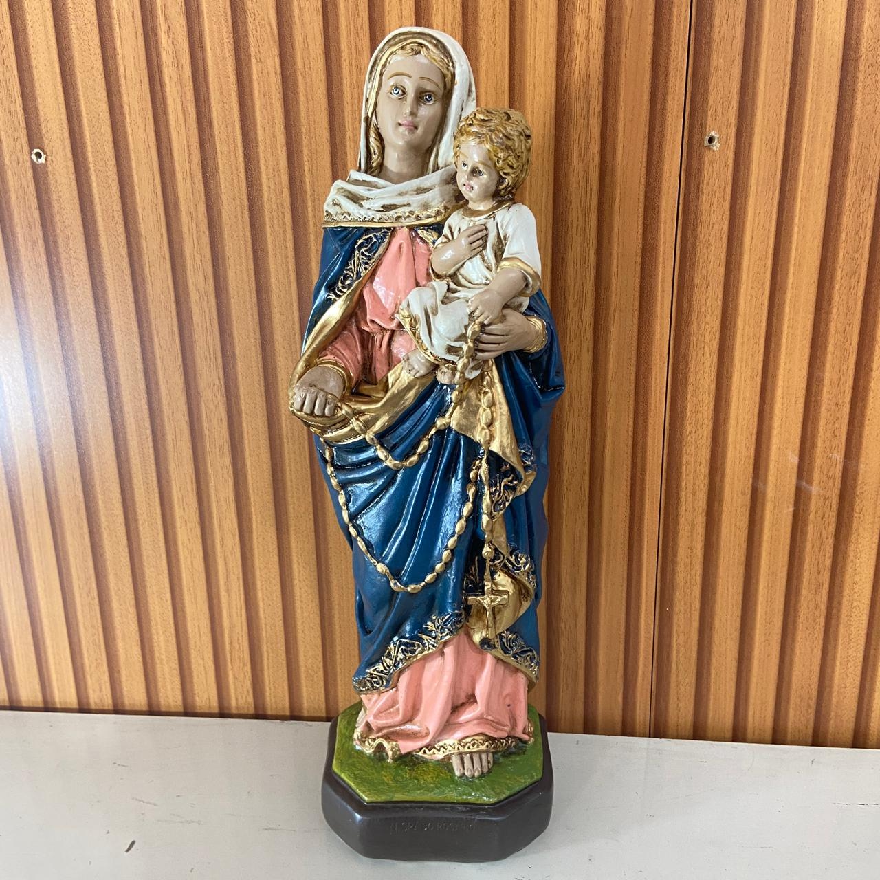 IMAGEM DE GESSO NOSSA SENHORA DO ROSÁRIO 40CM (1 UNIDADE)