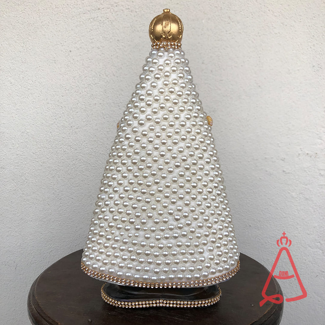 IMAGEM DE GESSO NOSSA SENHORA APARECIDA PÉROLA 28CM (1 UNIDADE)