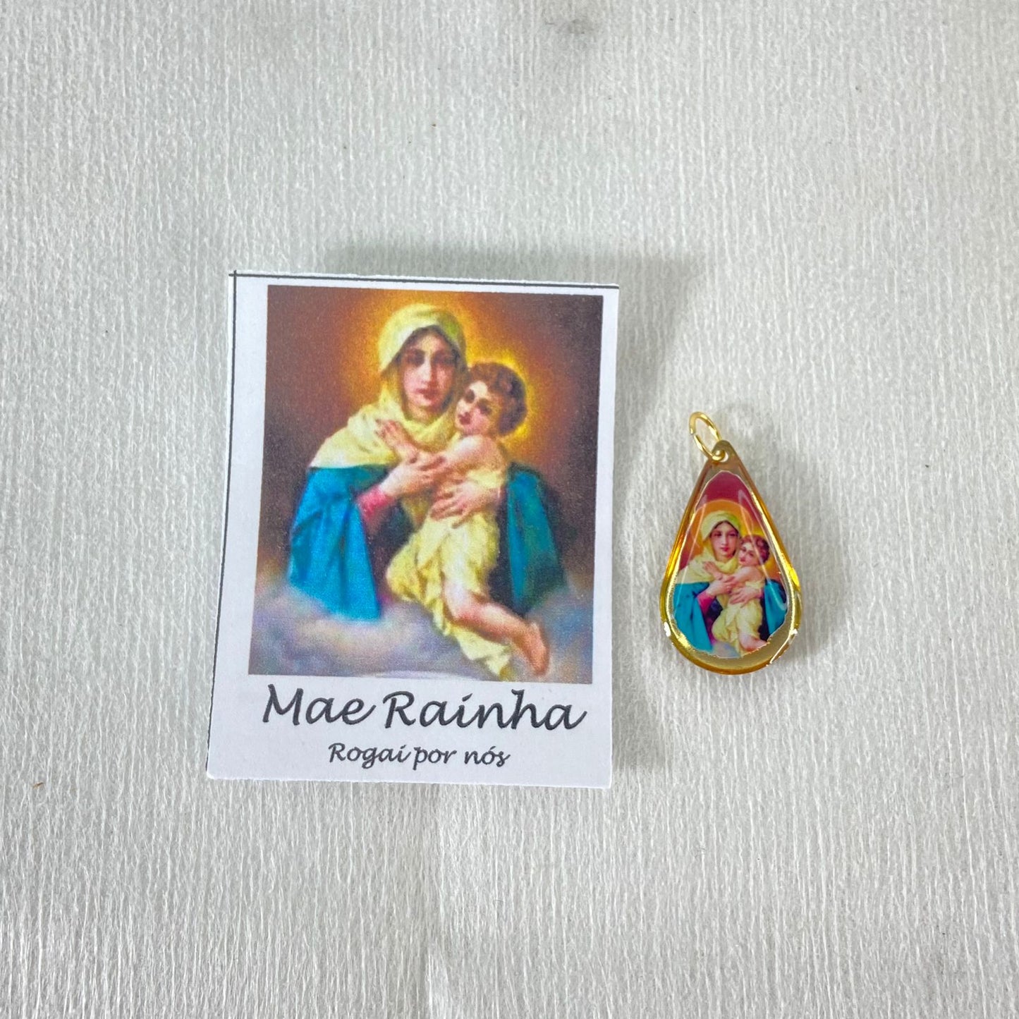 MEDALHA DUPLA FACE GOTA MÃE RAINHA (4 UNIDADES)