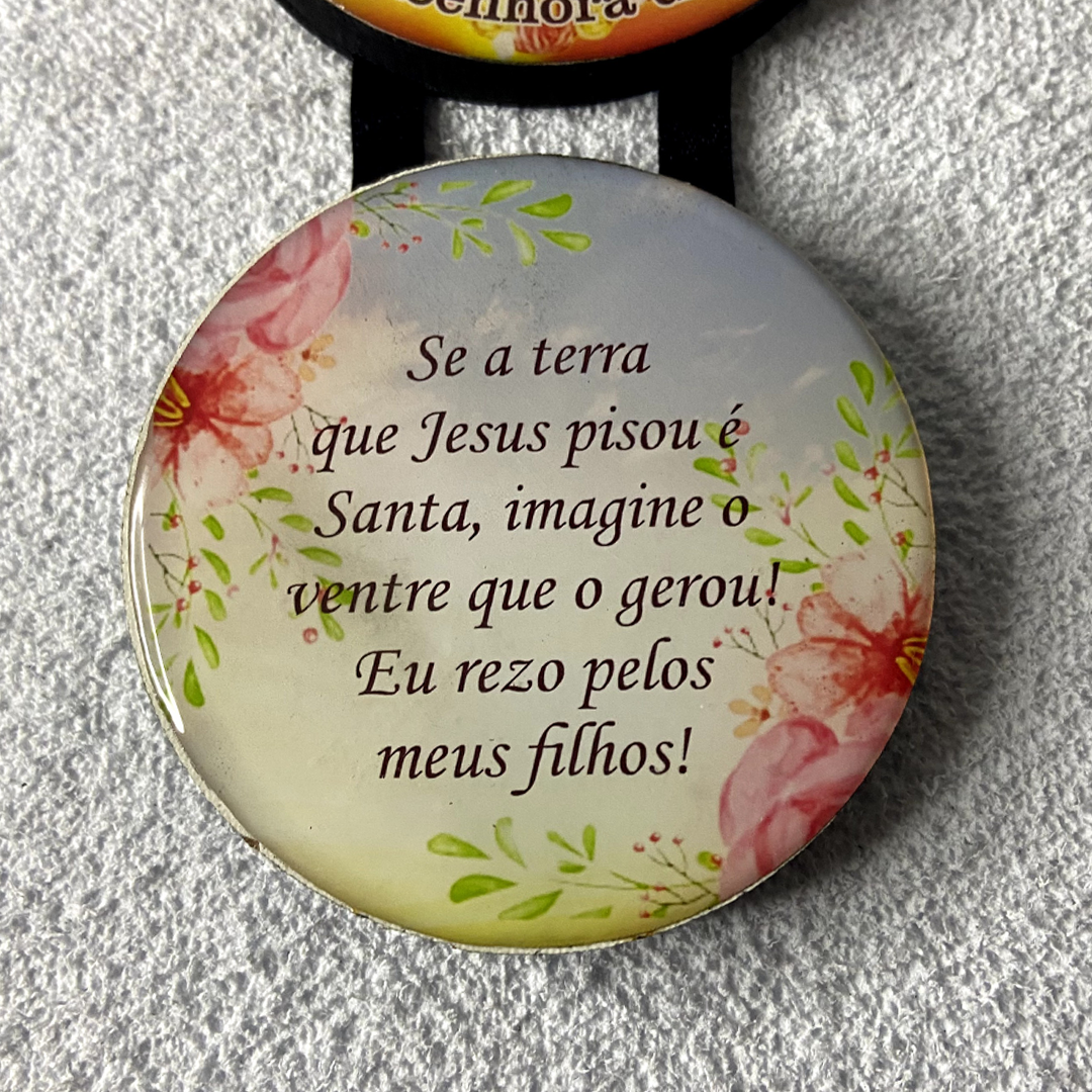 ADORNO TRIPLO REDONDO FITA NOSSA SENHORA DE SALETTE MOD2 (1 UNIDADE)