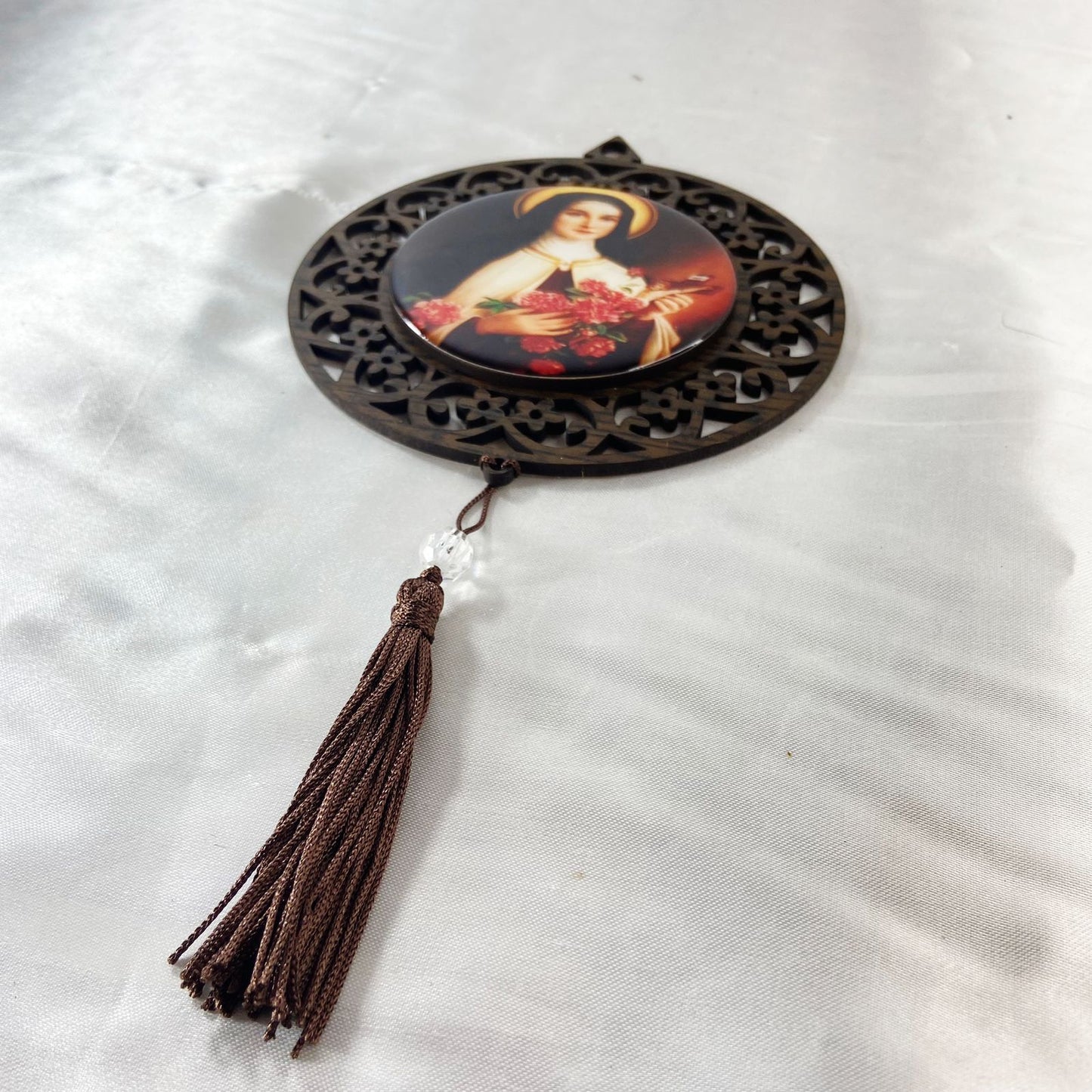 MANDALA MDF TABACO SANTA TERESINHA 26CM (1 UNIDADE)