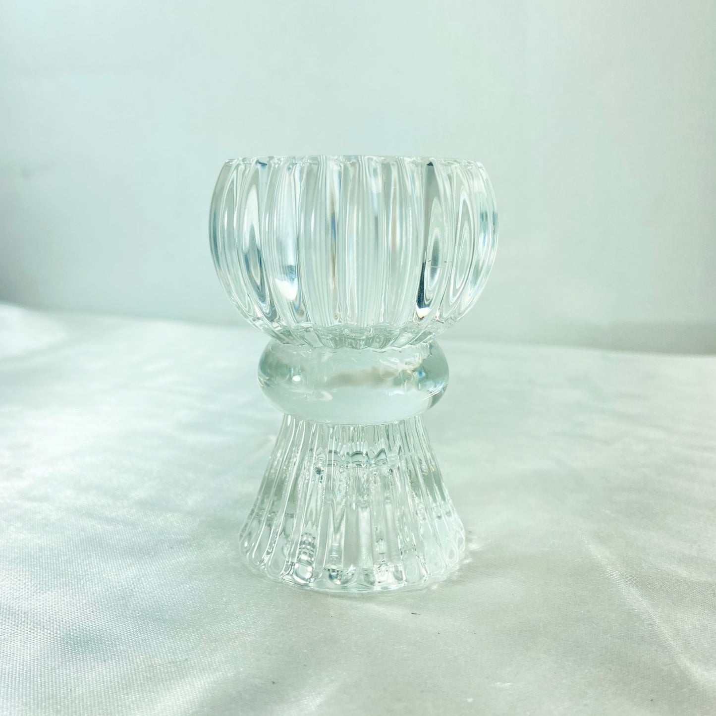 CASTIÇAL DE VIDRO DETALHADO 8CM (1 UNIDADE)