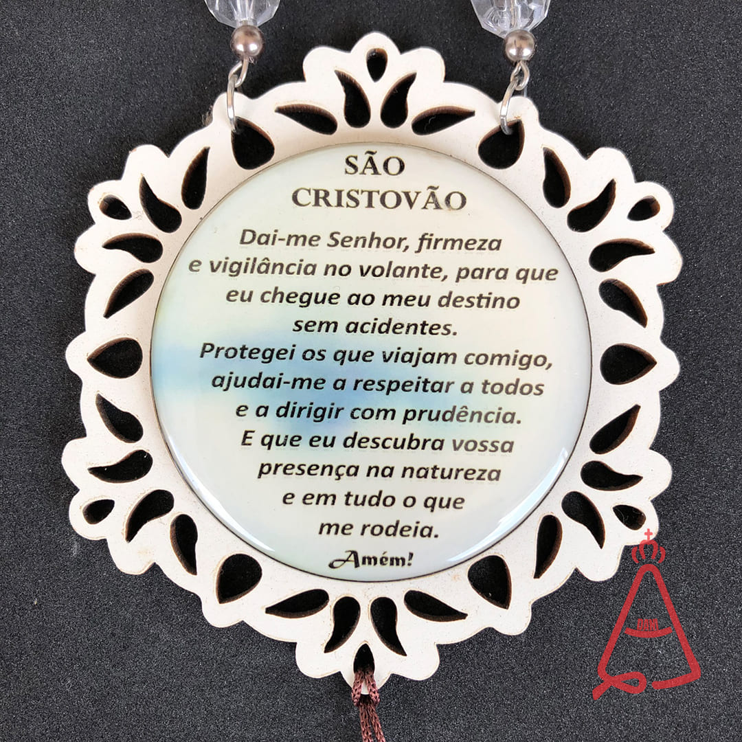 ADORNO TRIPLO REDONDO BRANCO SÃO CRISTOVÃO (1 UNIDADE)