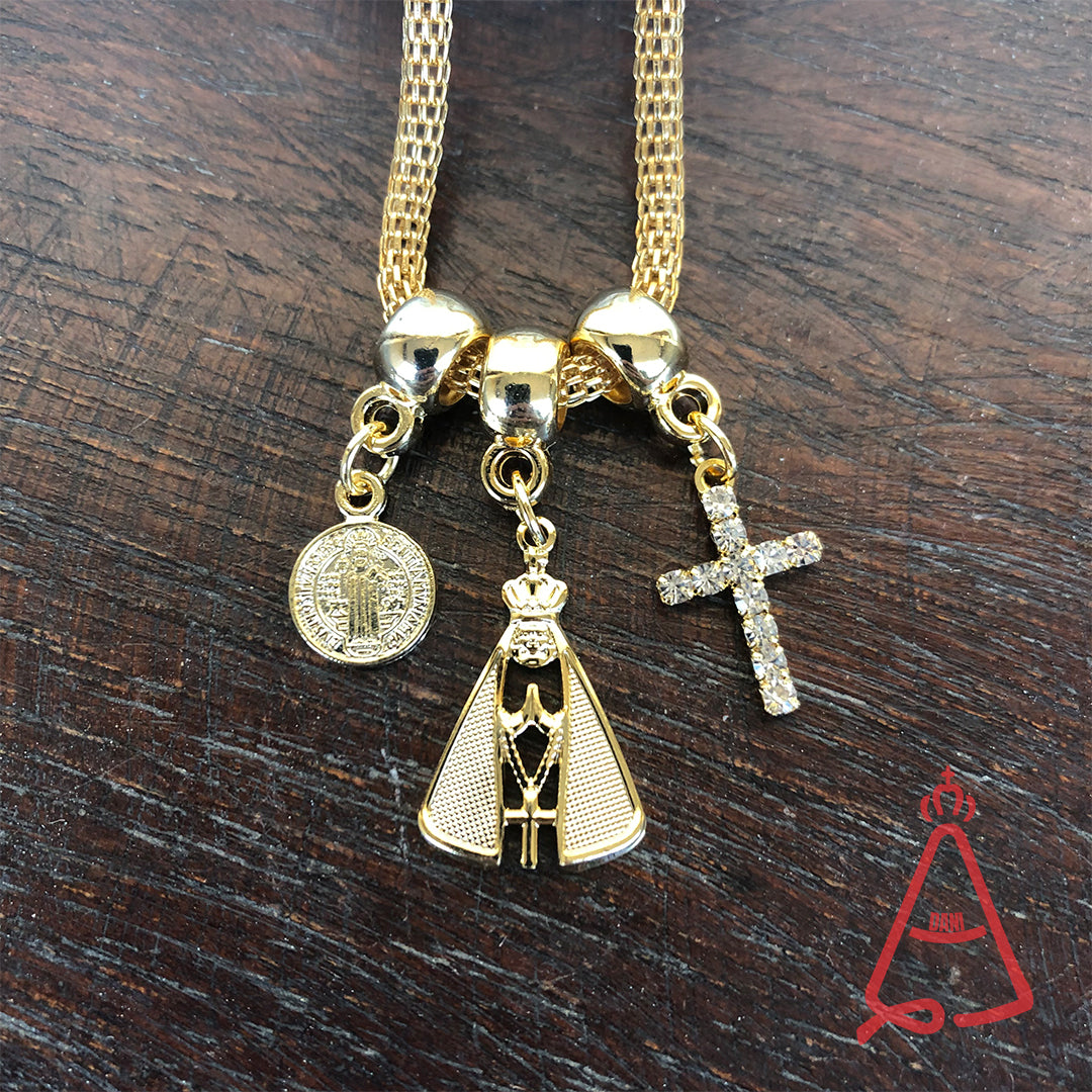 PULSEIRA DOURADA CORPINHO NOSSA SENHORA APARECIDA (6 UNIDADES)