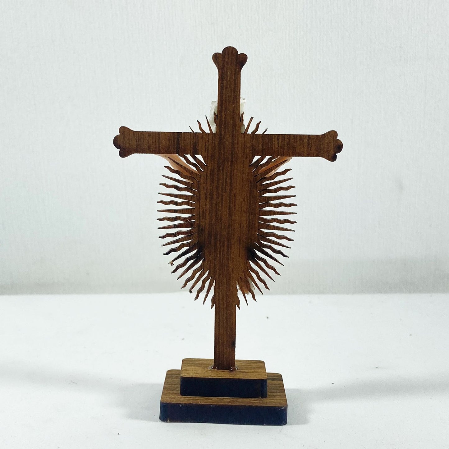 IMAGEM DE RESINA NACIONAL BOM JESUS DA LAPA COM CRUZ MDF 12CM (1 UNIDADE)