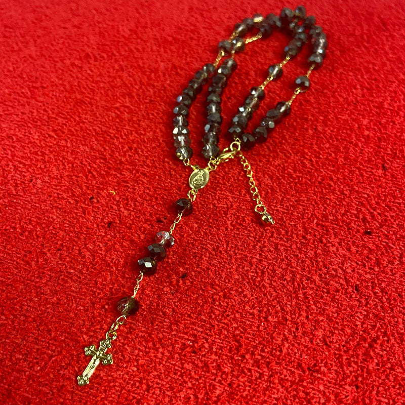 TERÇO PULSEIRA CRISTAL PRETO MOD2 (3 UNIDADES)