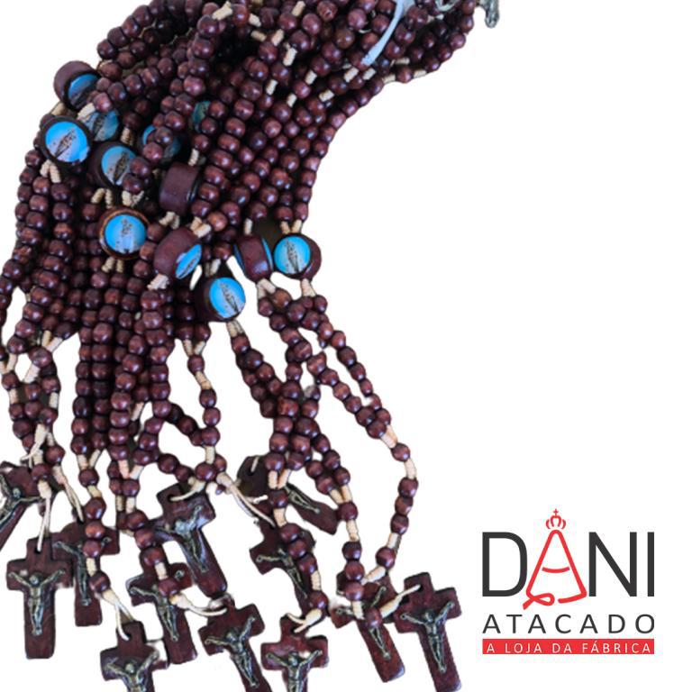 TERÇO PULSEIRA MADEIRA NOSSA SENHORA DE NAZARÉ (12 UNIDADES)