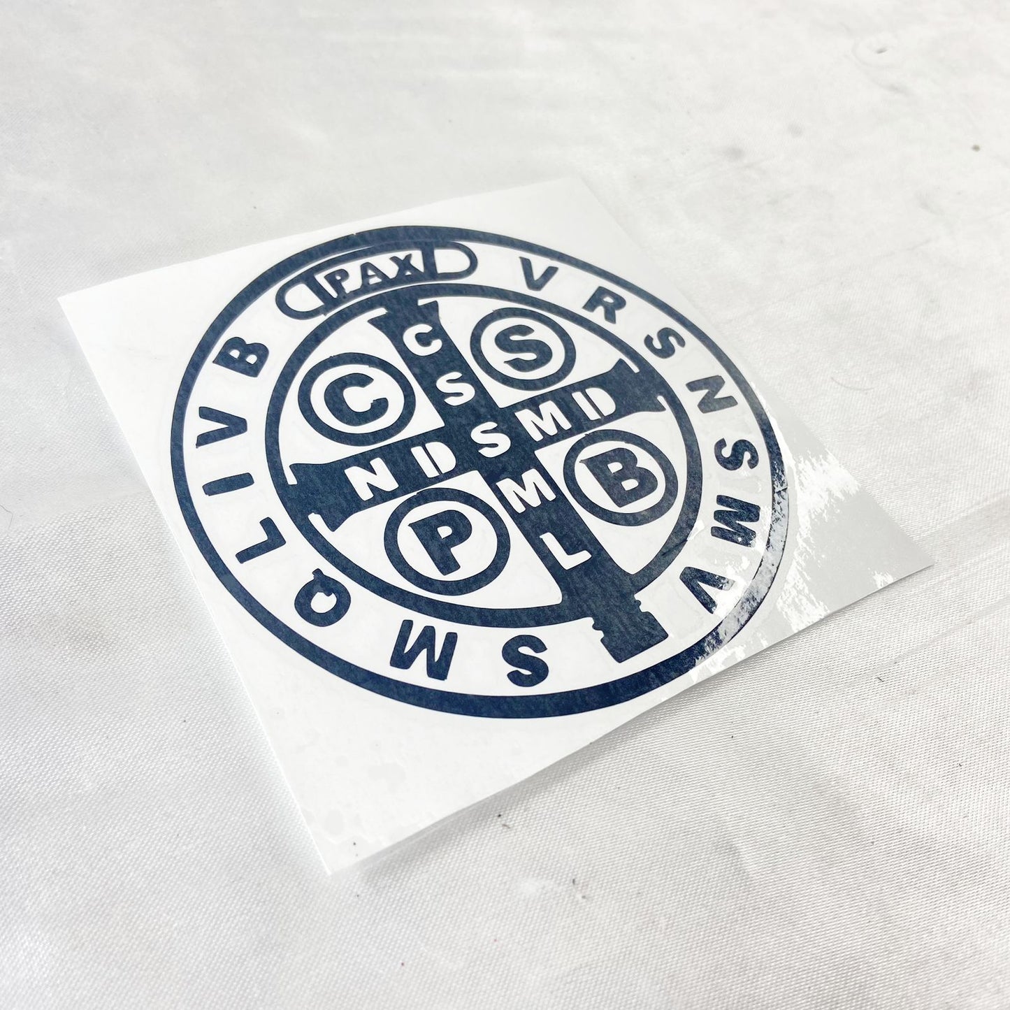 ADESIVO MEDALHA SÃO BENTO PLOTTER PRETO 11x11 (3 UNIDADES)