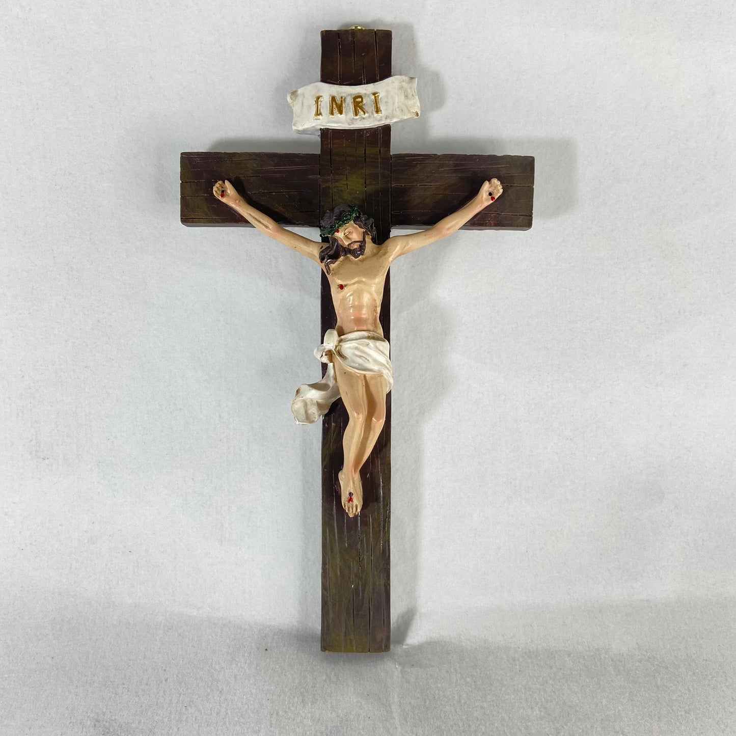 CRUCIFIXO DE RESINA IMPORTADA PAREDE 24CM (1 UNIDADE)