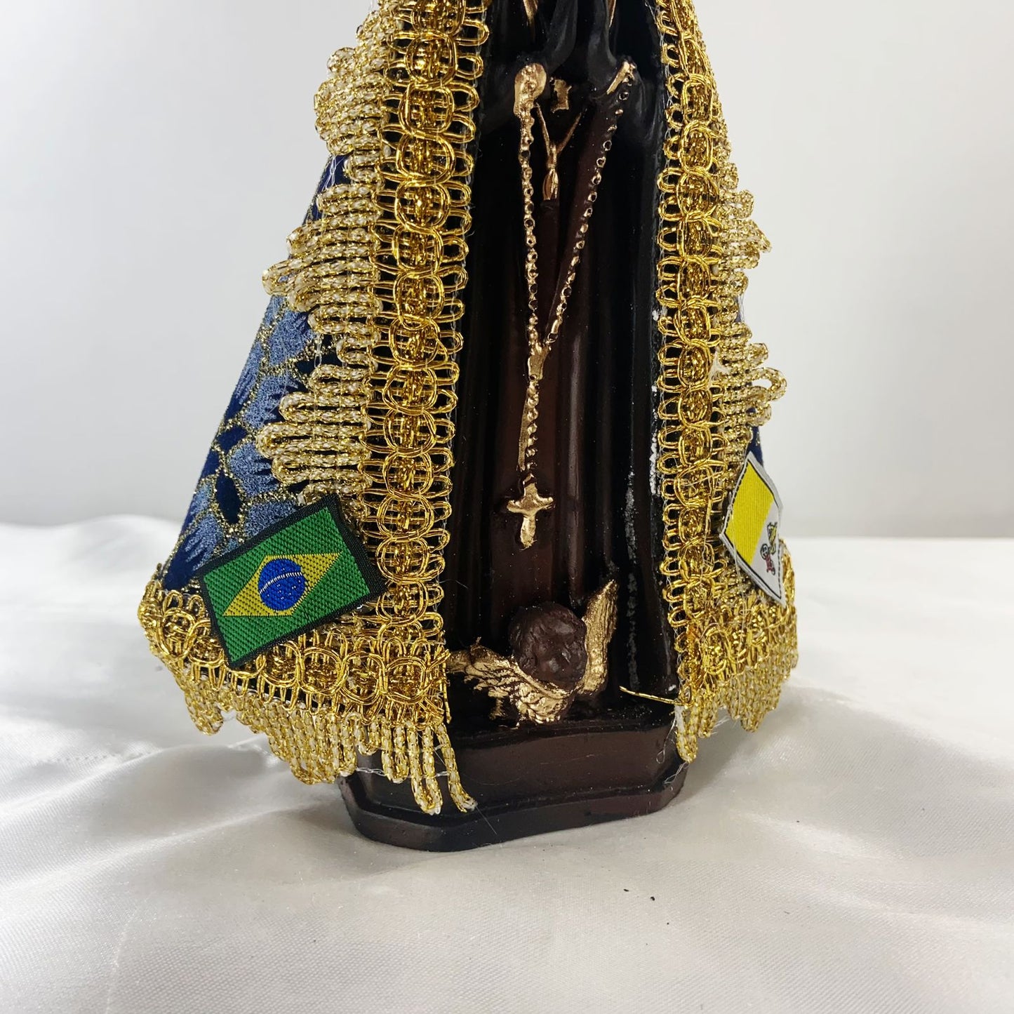 IMAGEM DE GESSO NOSSA SENHORA APARECIDA COM MANTO 20CM (1 UNIDADE)