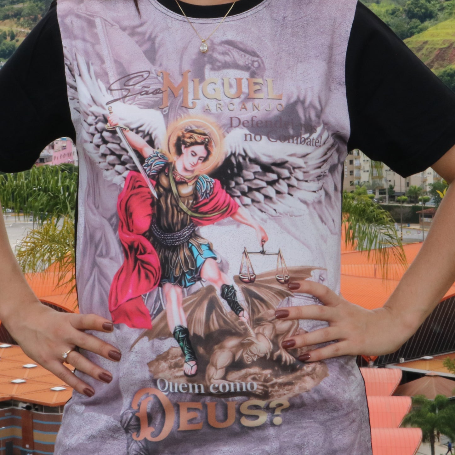 CAMISETA PRETA MOD 2 SÃO MIGUEL ARCANJO TAMANHO XGG (1 UNIDADE)
