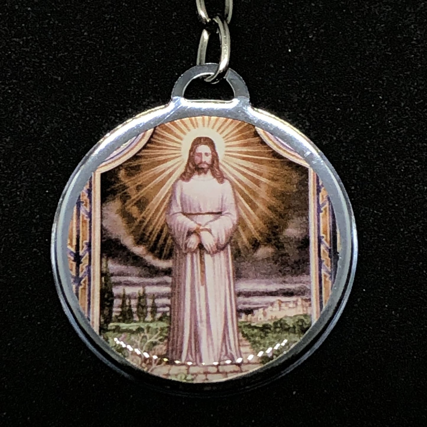 CHAVEIRO METAL DUPLA FACE COM MOSQUETE NOSSA SENHORA DAS LÁGRIMAS (6 UNIDADES)