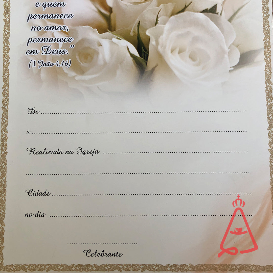 CARTÃO LEMBRANÇA DE CASAMENTO MOD01 (12 UNIDADES)