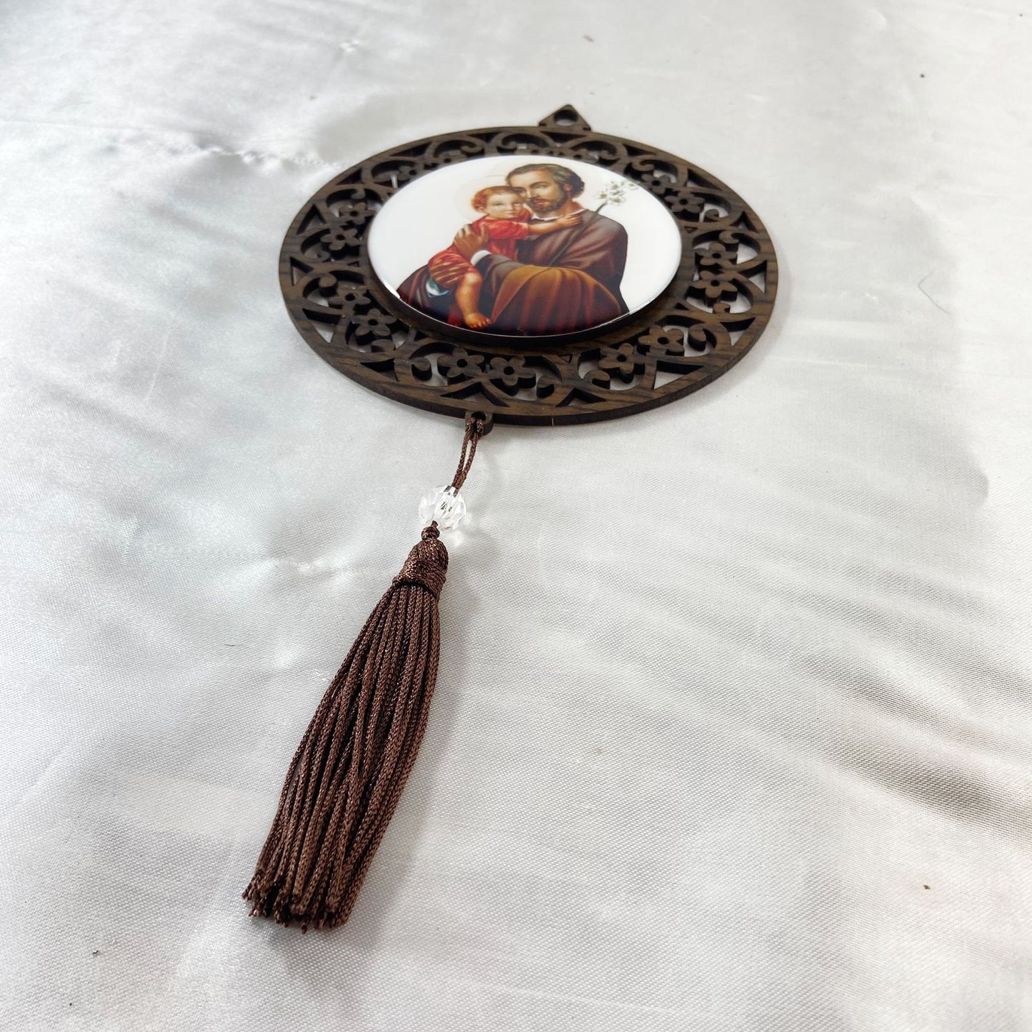 MANDALA MDF TABACO SÃO JOSÉ 26CM (1 UNIDADE)