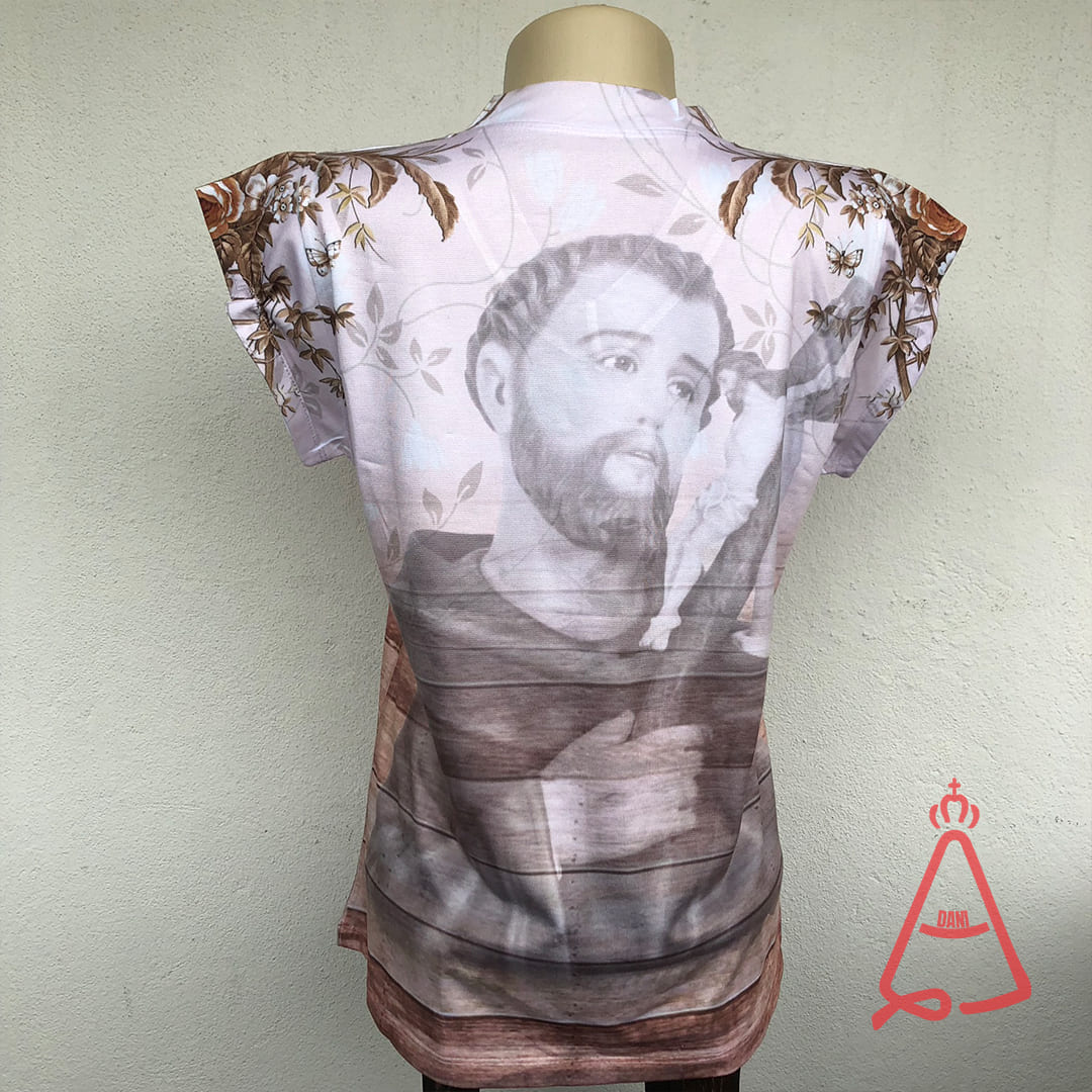 CAMISETA RELIGIOSA SÃO FRANCISCO DE ASSIS TAMANHO:M (1 UNIDADE)