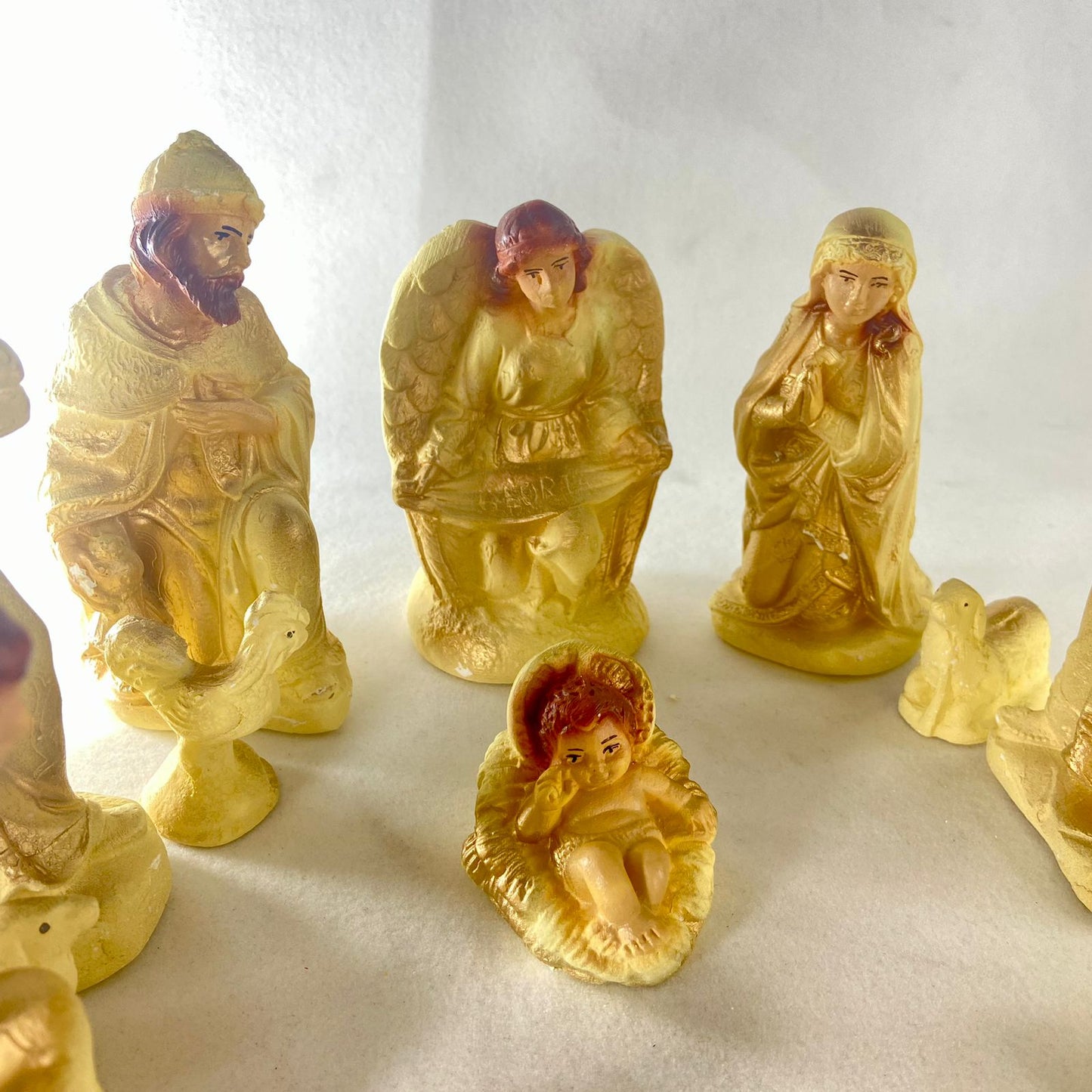 PRESÉPIO DE GESSO AMARELO 15 PEÇAS 18CM (1 UNIDADE)