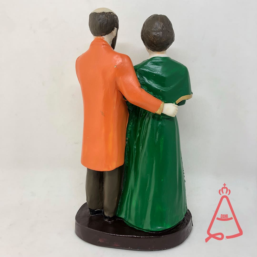 IMAGEM DE RESINA NACIONAL SÃO LUIS E SANTA ZÉLIA 21CM (1 UNIDADE)