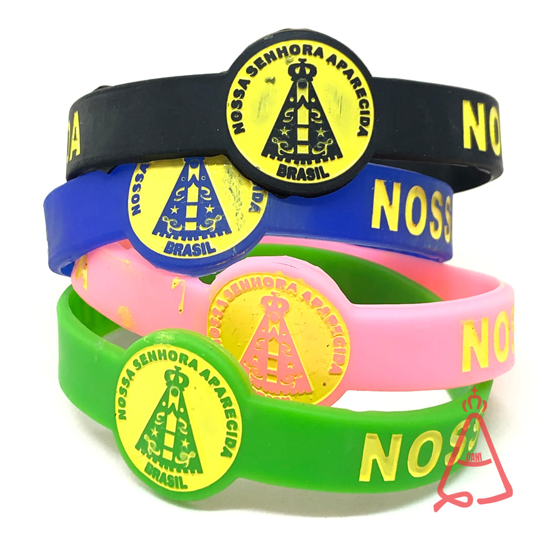 PULSEIRA SILICONE NOSSA SENHORA APARECIDA (12 UNIDADES)