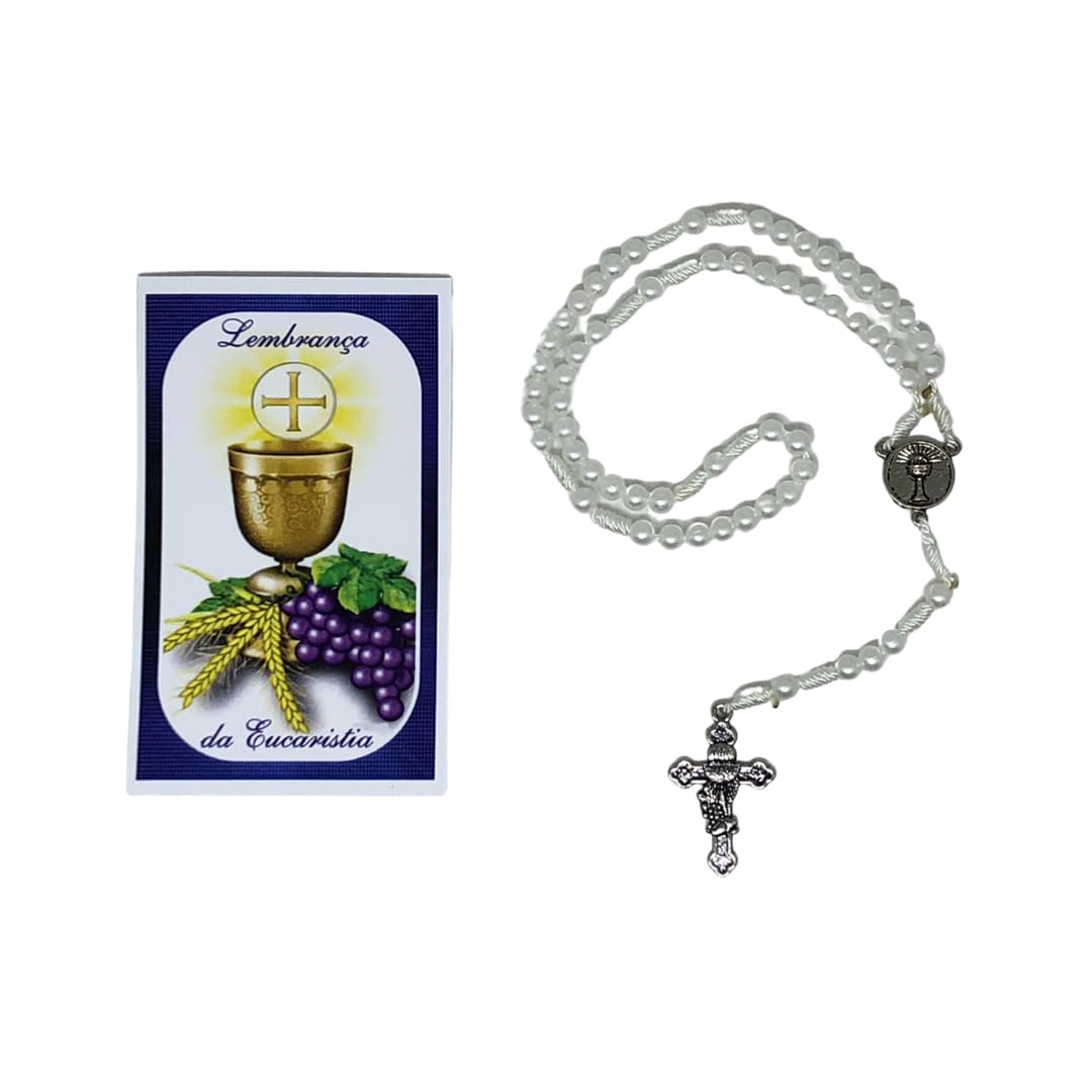 TERÇO PÉROLA LEMBRANÇA DA EUCARISTIA 4MM (3 UNIDADES)