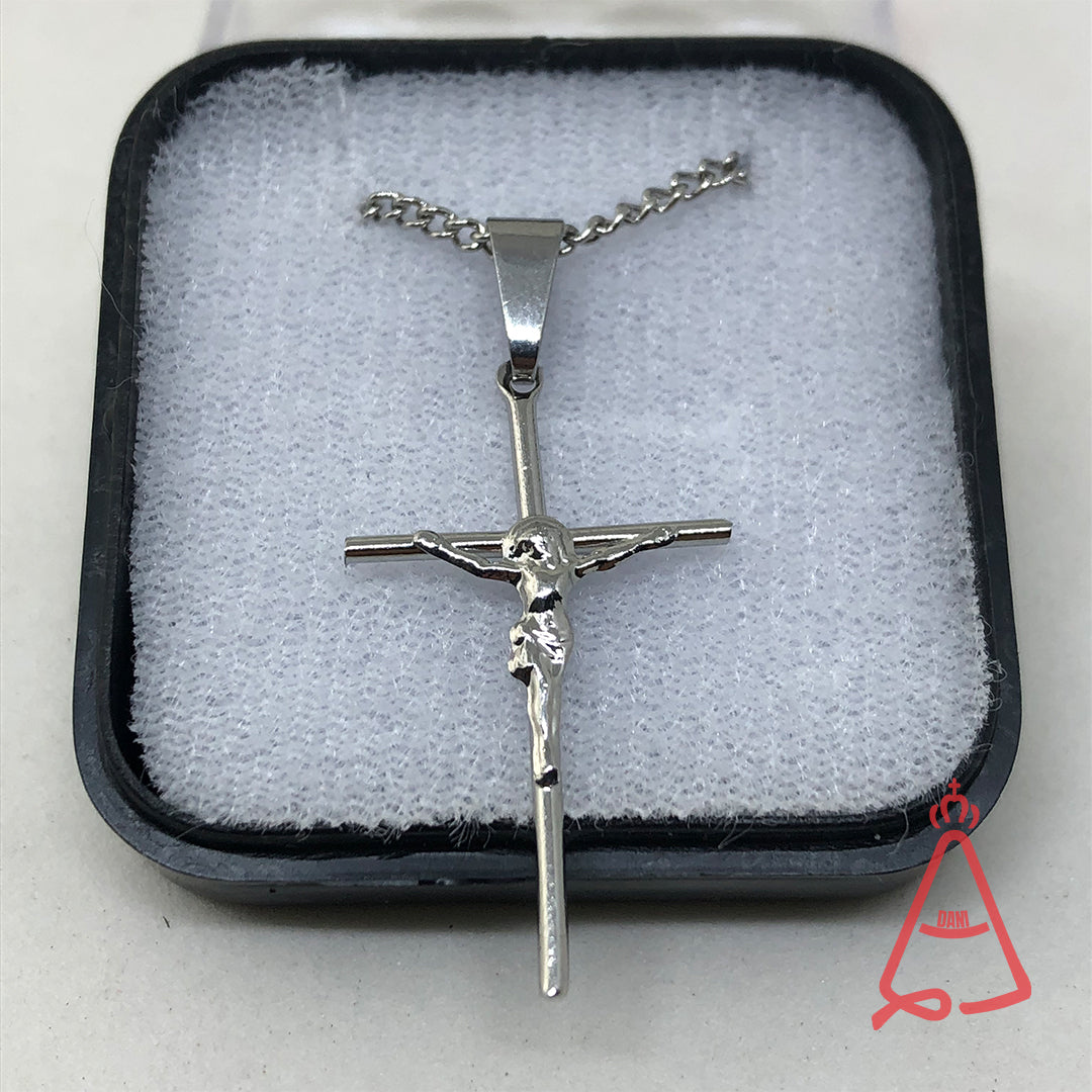 CORRENTE AÇO INOX NA CAIXINHA CRUCIFIXO MOD5 (6 UNIDADES)