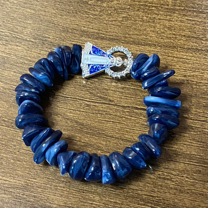 PULSEIRA PEDRARIAS COM PINGENTE NOSSA SENHORA APARECIDA COM STRASS MOD2 (03 UNIDADES)