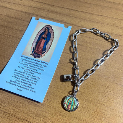 PULSEIRA CADEADO NOSSA SENHORA DE GUADALUPE NA CARTELA (3 UNIDADES)