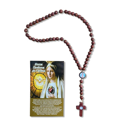 TERÇO DE MADEIRA NOSSA SENHORA DE FÁTIMA MOD3 8MM (3 UNIDADES)