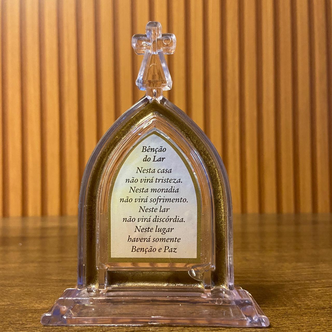 CAPELA ACRÍLICA P NOSSA SENHORA APARECIDA  12X8,5CM TRANSPARENTE (1 UNIDADE)