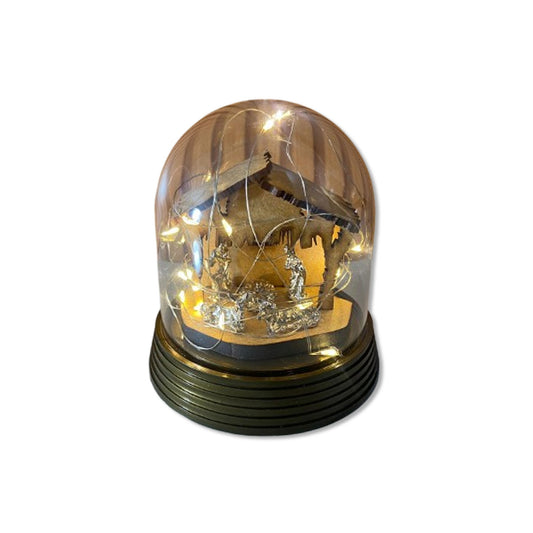 PRESÉPIO NA REDOMA DE ACRÍLICO COM LED 11CM (1 UNIDADE)