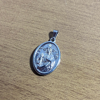 MEDALHA ITALIANA SAGRADO CORAÇÃO DE JESUS  E NOSSA SENHORA DO CARMO (6 UNIDADES)