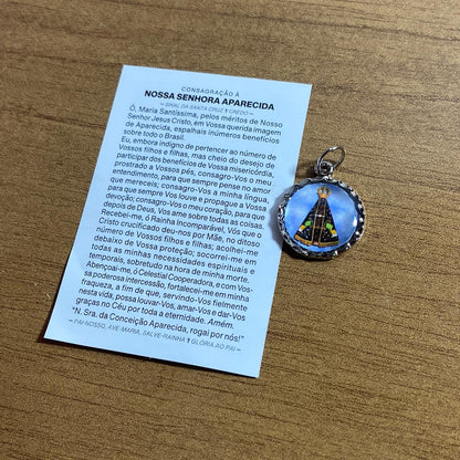 MEDALHA NÍQUEL RESINADA NOSSA SENHORA APARECIDA (6 UNIDADE)