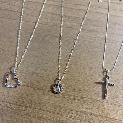 CORRENTE DOURADA COM BRINCO MODELOS SORTIDOS  (3 UNIDADES)